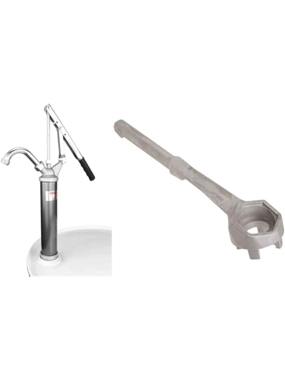 Hand Operated Drum Pump for 15-55 Gallon Containers & Aluminum Drum Wrench